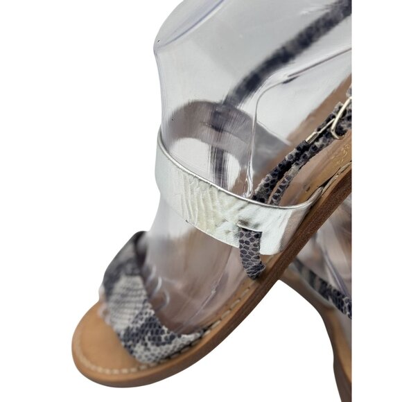 Made in Italy Il Sandalo Caprese 39 ,8 Snakeskin Silver Leather Handmade Sandals - Picture 6 of 13